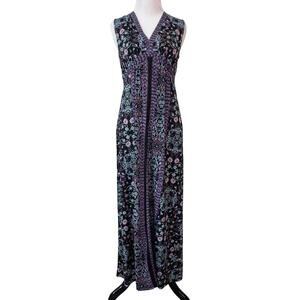 Womens Whimsygoth Maxi Dress S Purple Black Dark Witchy Fairy Grunge Stretch